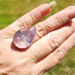 New Amethyst Sterling Silver Ring Sz 9.5